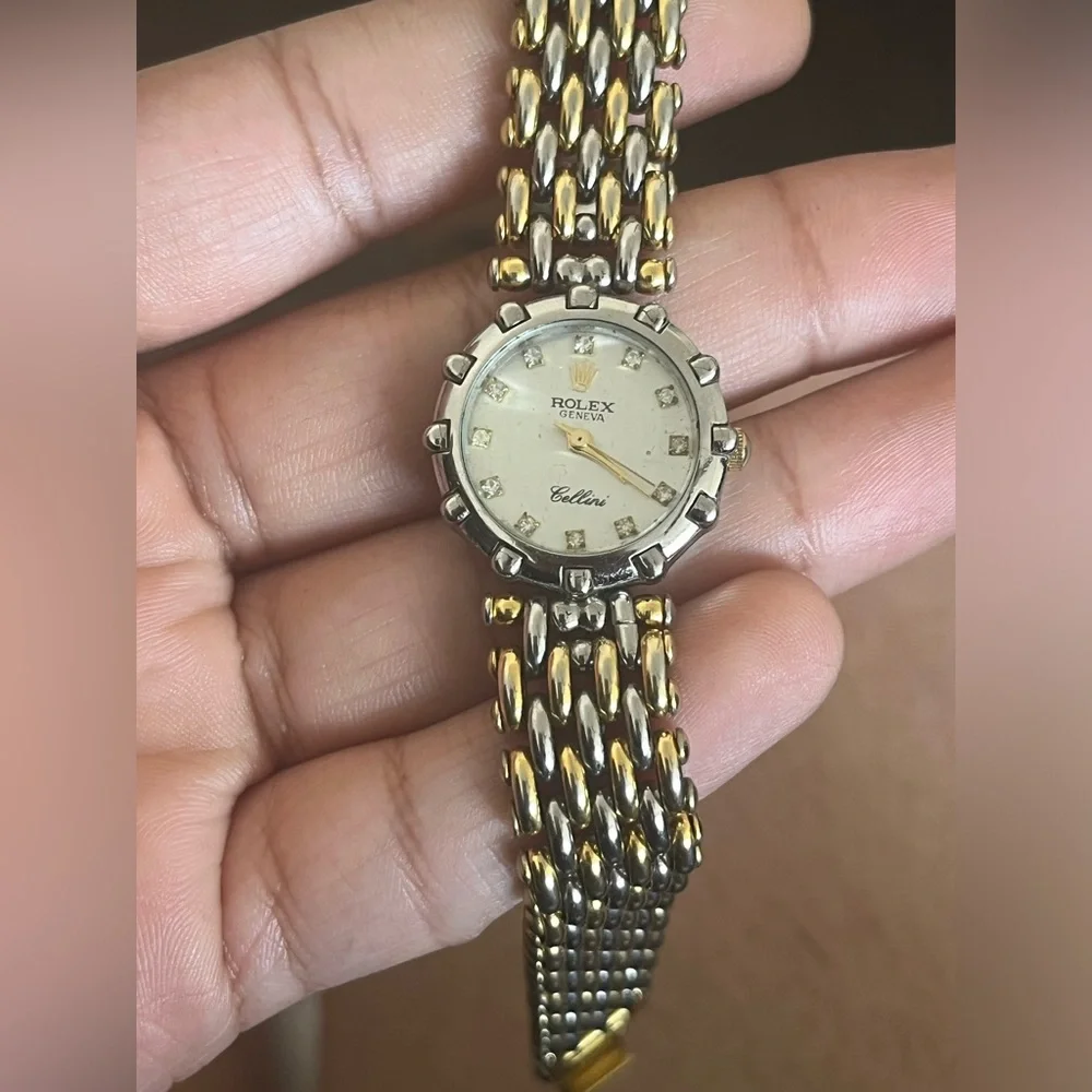 Listing vintage Giovani Cellini crystal diamond with gold and silver band - Picture 5 of 6